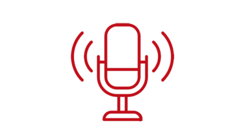 Pictograma de un micrófono con sonido