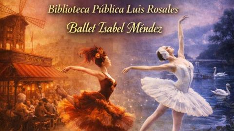Dos bailarinas de ballet, una vestida de naranja y otra vestida de blanco.