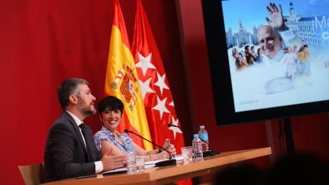 García Martín en un encuentro informativo El consejero Miguel Ángel García Martín atiende a los medios de comunicación desde la Real Casa de Correos