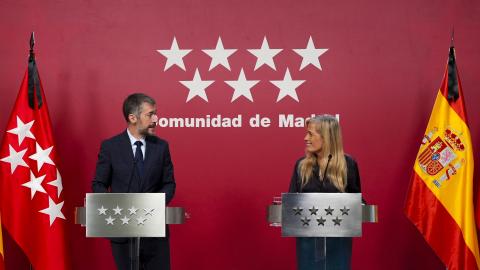 Los consejero Miguel Ángel García y Rocío Albert en rueda de prensa