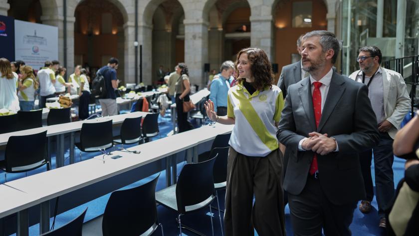 La presidenta visitando el Centro Internacional de Prensa
