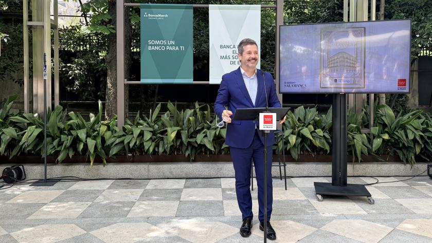 La Comunidad de Madrid recopila en una guía los principales atractivos comerciales y turísticos del barrio de Salamanca El consejero De Paco Serrano en los jardines del Palacete de la Banca March