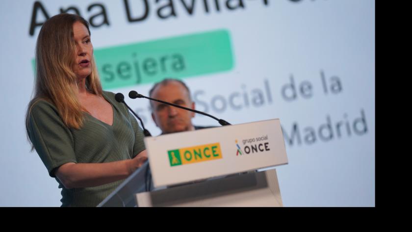 La Comunidad de Madrid, en la presentación de la Fundación ONCE Baja Visión, entidad que facilitará apoyo y recursos a más de 58.000 personas La consejera Dávila en la presentación de la Fundación ONCE Baja Visión
