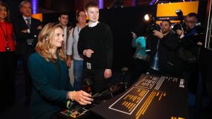 Paloma Martín durante la inauguración de la exposición Game On