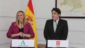 David Pérez y Marifrán Carazo durante su encuentro en Madrid