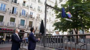 Aguado en el Metro de Chueca durante un acto con motivo del Orgullo LGTBI+