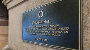 Un cartel del Carnegie Hall 