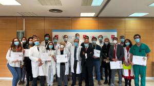 Grupo de investigadores premiados durante la presentación de la Memoria IdiPAZ 2021