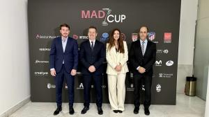 El consejero Mariano de Paco Serrano durante la presentación de los resultados de la III Edición del torneo MADCUP
