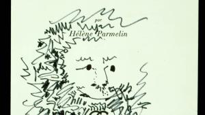Dibujo con rostro masculino barbado Nº Inv. CE00027 © Pablo Picasso - Sucesión Picasso / VEGAP Madrid 2026 Dibujo con rostro masculino barbado en blanco y negro