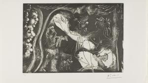 Estampa Nº Inv CE00067 © Sucesión Picasso / VEGAP Madrid 2026 Dibujo con escenas mitológicas