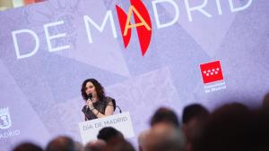 La presidenta Isabel Díaz Ayuso en el acto del Día de Madrid en FITUR 2025