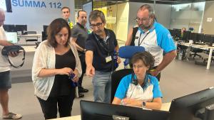 Imagen de la visita del SEM de Cataluña al Centro Coordinador del SUMMA 112
