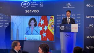El consejero Emilio Viciana durante el desayuno informativo de Nueva Economía Fórum