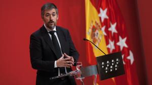 El consejero Miguel Ángel García Martín atiende a los medios de comunicación desde la Real Casa de Correos