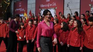La presidenta Isabel Díaz Ayuso durante la inauguración del ciclo de Villancicos en Sol