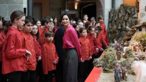 La presidenta Isabel Díaz Ayuso durante la inauguración del ciclo de Villancicos en Sol