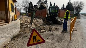obras de mejora de la red de saneamiento en Villaconejos