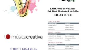 CARTEL PROMOCIONAL MUESTRA EL DIBUJO DE UN SAXO 