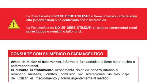 Portada del boletín de uso seguro de medicamentos con Pseudoefedrina