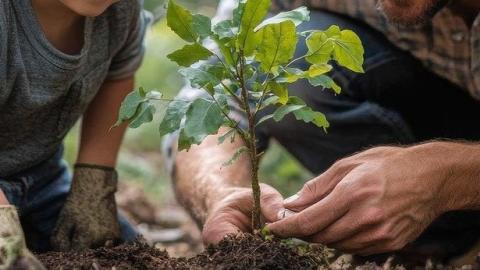  Foto plantar árbol