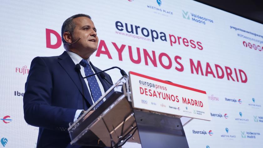 Rodrigo protagoniza el desayuno informativo de Europa Press El consejero Jorge Rodrigo durante el desayuno informativo