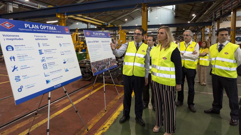 Gonzalo visita los talleres de Metro para presentar los primeros resultados del Plan Óptima de mantenimiento de trenes 