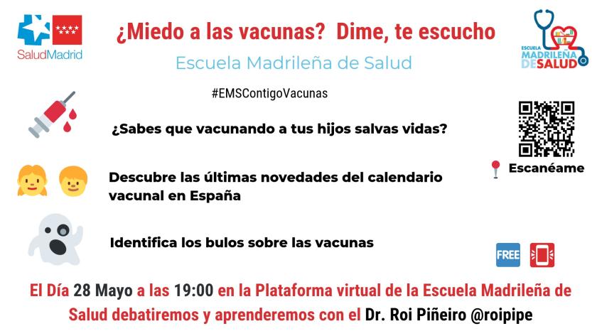 Folleto de la Escuela "¿Miedo a la vacuna? Dime, te escucho"