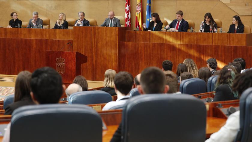 Alumnos en la Asamblea de Madrid