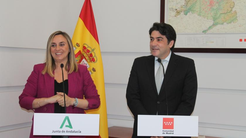 David Pérez y Marifrán Carazo durante su encuentro en Madrid
