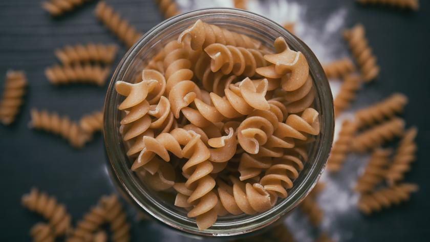 Espirales de pasta integrales