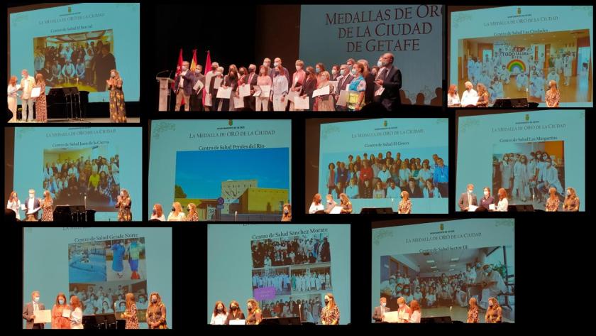 Momentos del acto de entrega de las Medallas de Oro de la Ciudad de Getafe