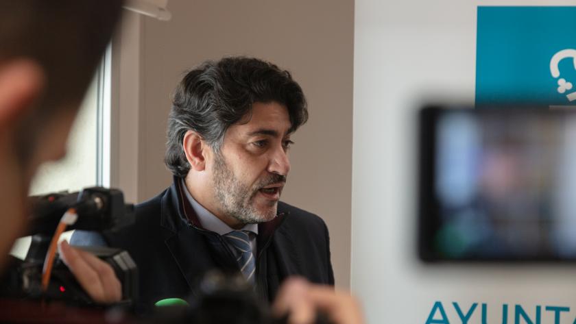 David Pérez atiende a los medios de comunicación 