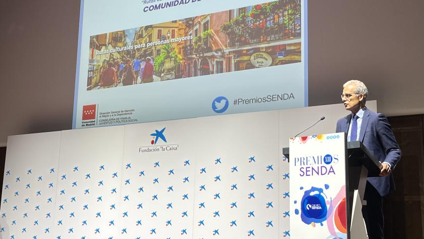 El viceconsejero durante su intervención en el escenario