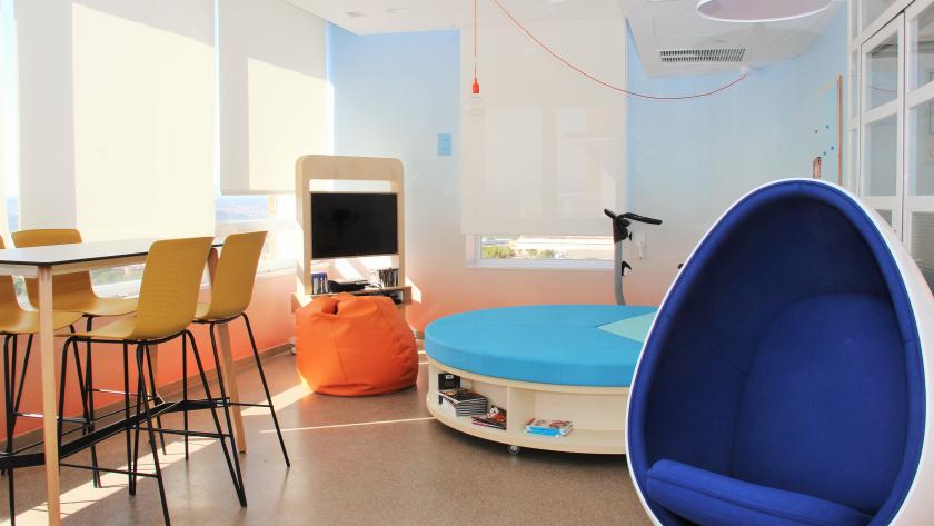 Interior del "Cubo Mágico" del Hospital Clínico