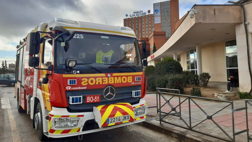 frontal de un camión de bomberos