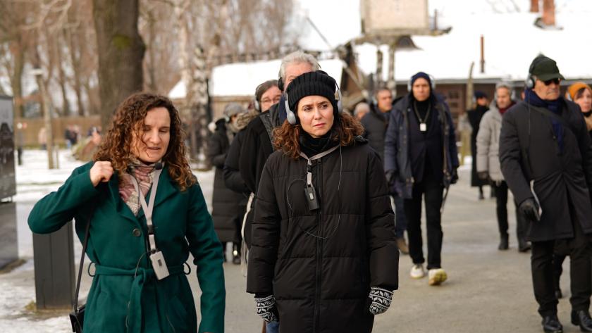 La presidenta durante su visita al campo