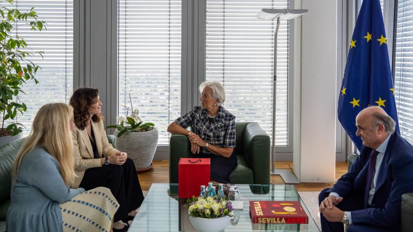 La presidenta Isabel Díaz Ayuso junto a Christine Lagarde 
