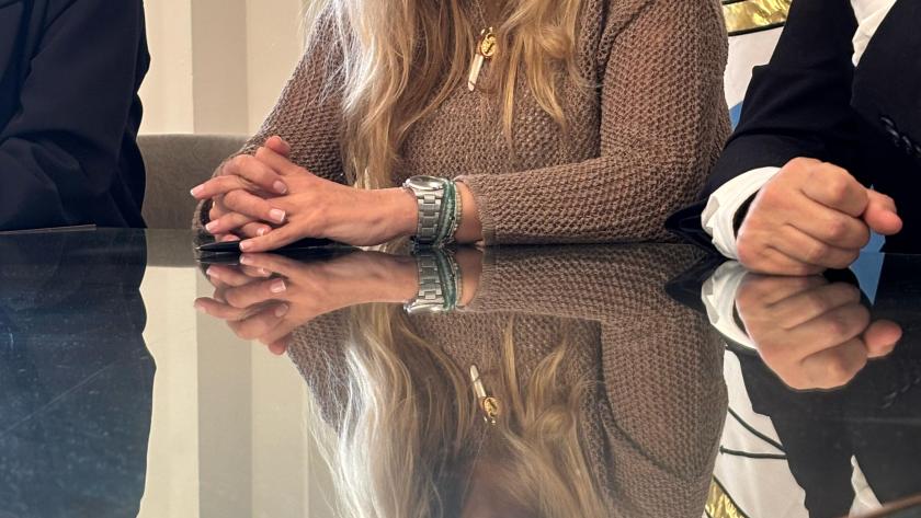 Rocío Albert con las autoridades de Santa Fe y Rosario