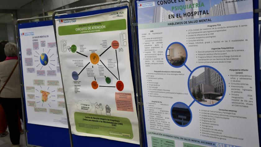 Imagen de los paneles informativos del evento en el Hospital Universitario Ramón y Cajal