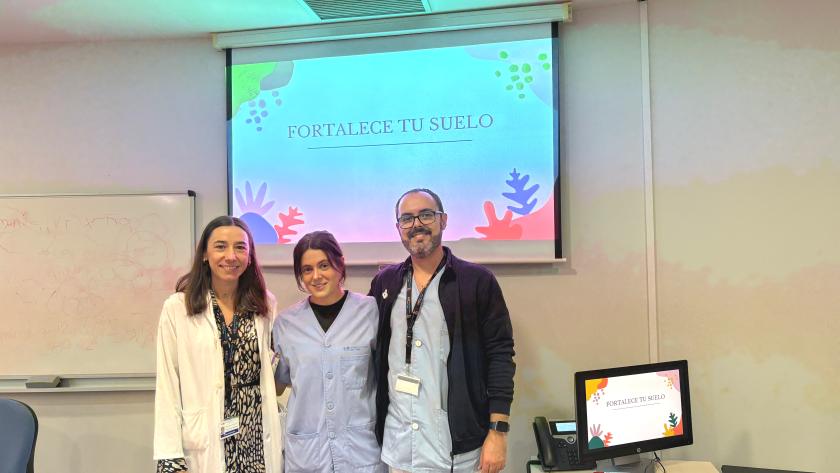 Profesionales sanitarios en un taller sobre suelo pévico