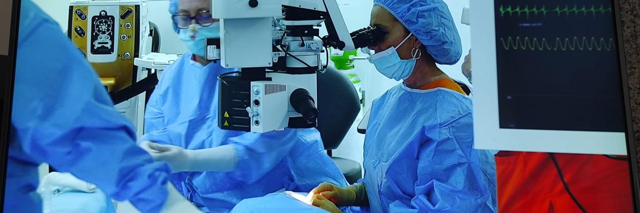 Cirujanos en un quirófano de hospital