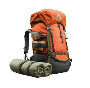 Imagen de mochila y saco de dormir