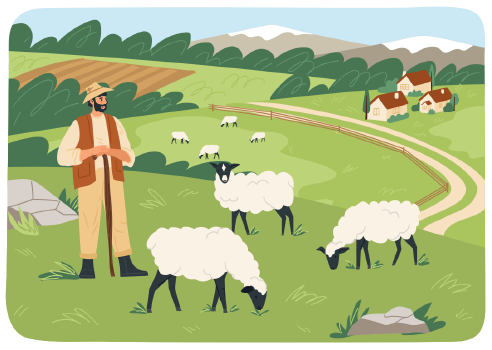Ilustración de pastor de ovejas