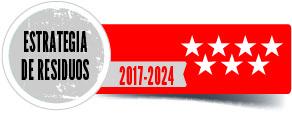 Círculo gris y rectángulo rojo con estrellas de la Comunidad de Madrid