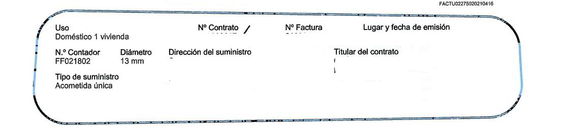 factura del agua