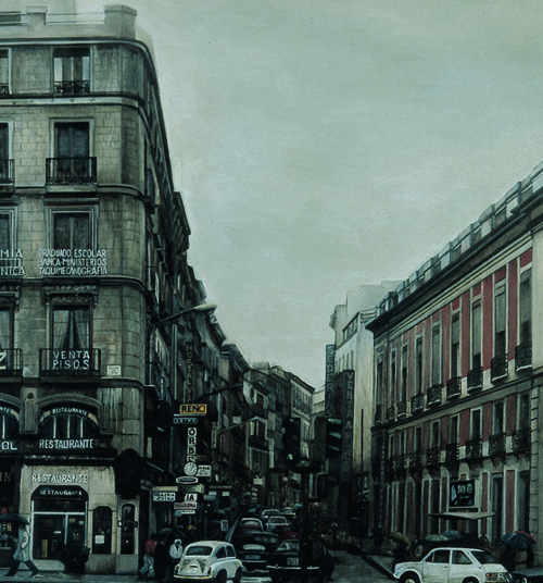 Pintura de la puerta del sol desde la calle Carretas