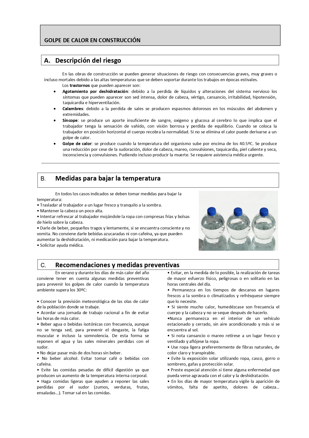 ficha datos golpe de calor