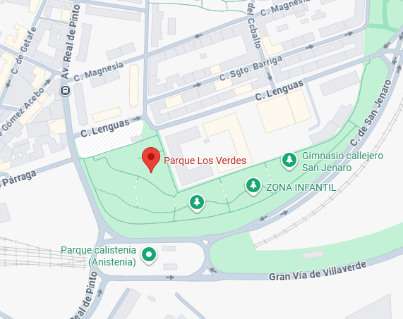 Mapa ubicación parque Los Verdes