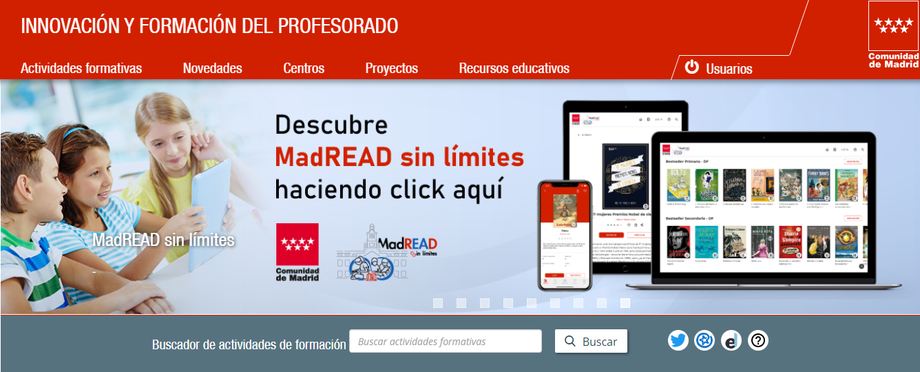 Cabecera web de Innovación y Formación del profesorado